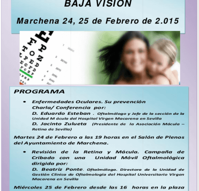 Charla coloquio en Marchena sobre Baja Visión y patologías oculares